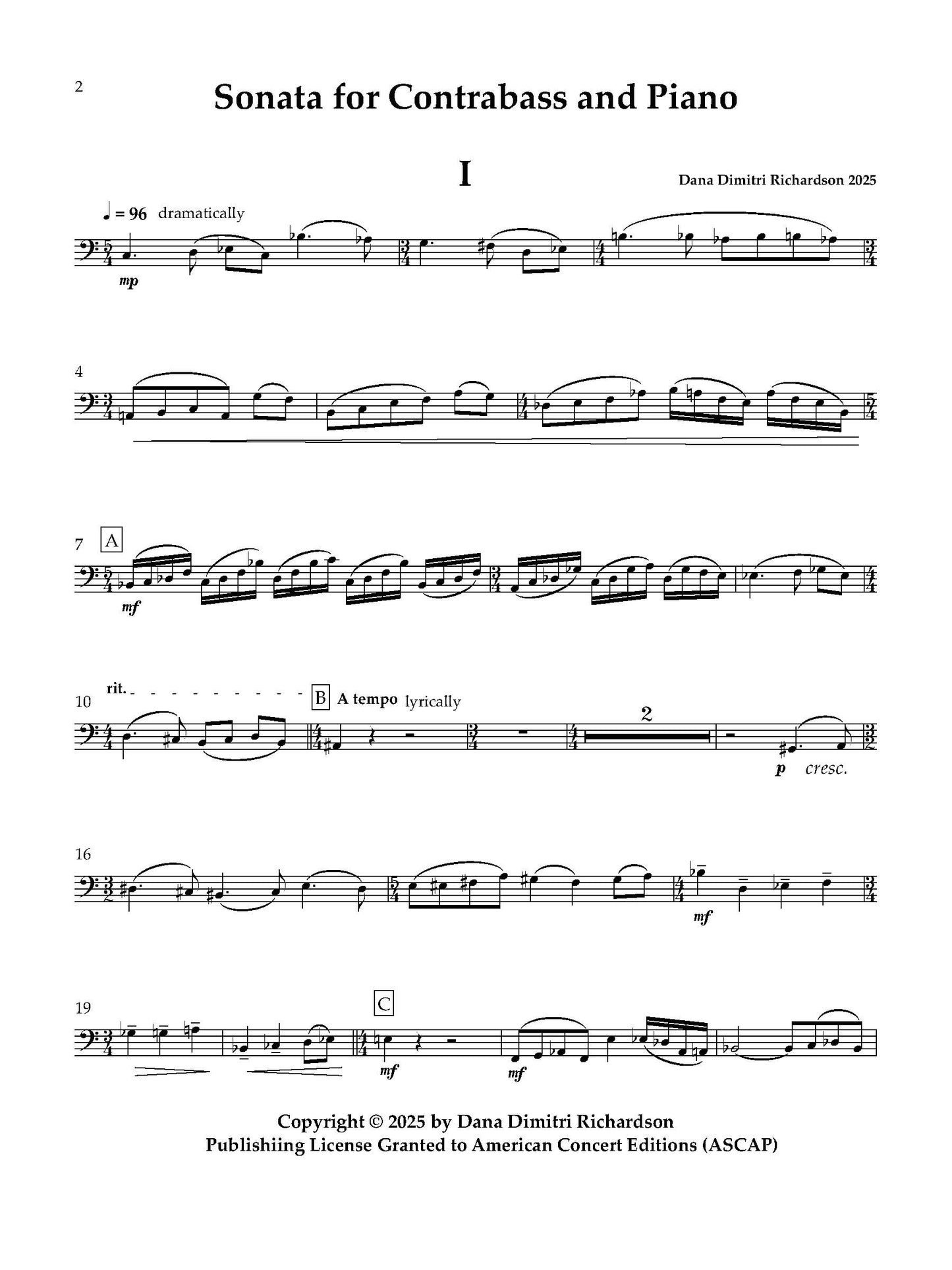 Sonata for Contrabass and Piano