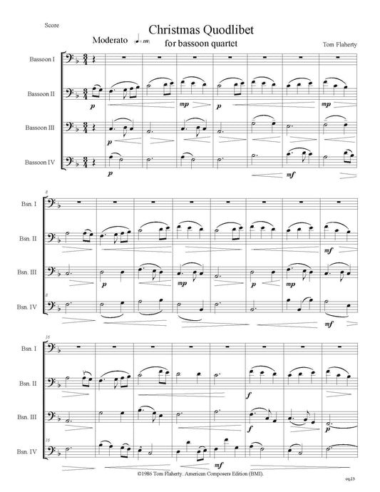 Christmas Quodlibet - 4 Bassoons