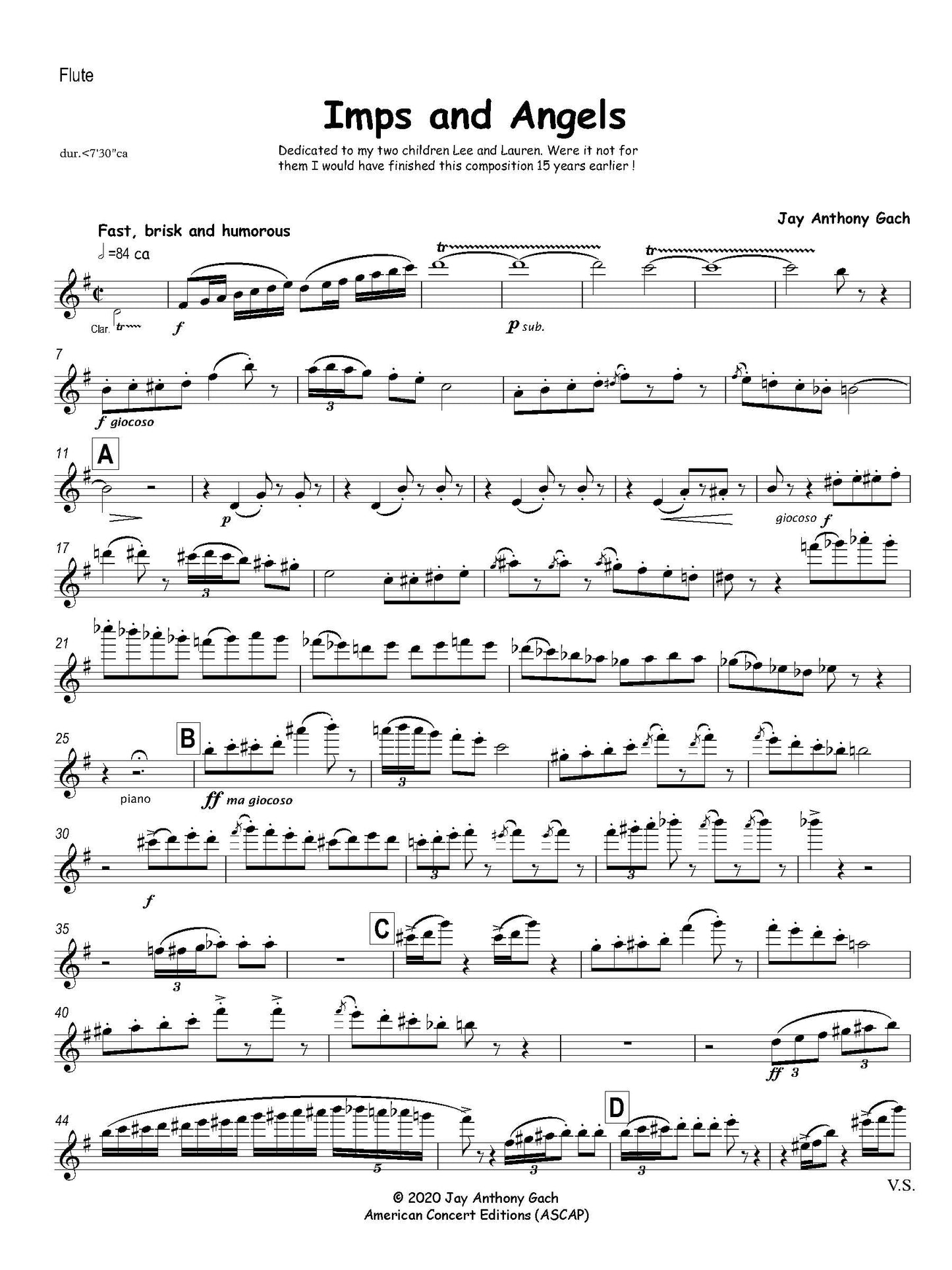 Imps & Angels - for Flute, Clarinet in A, and Piano