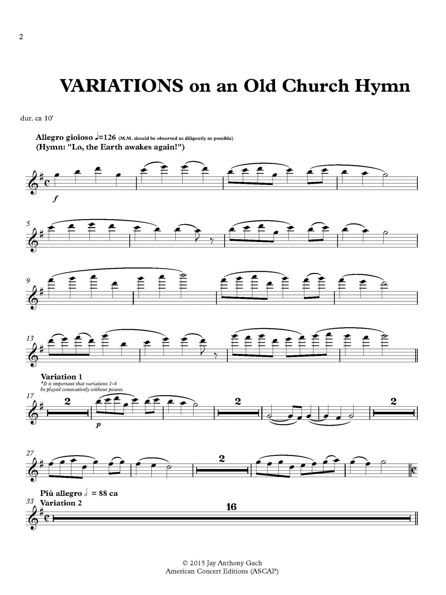 Variations on an Old Church Hymn