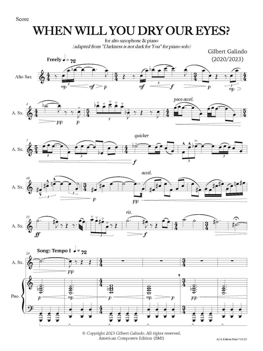 When Will You Dry Our Eyes?