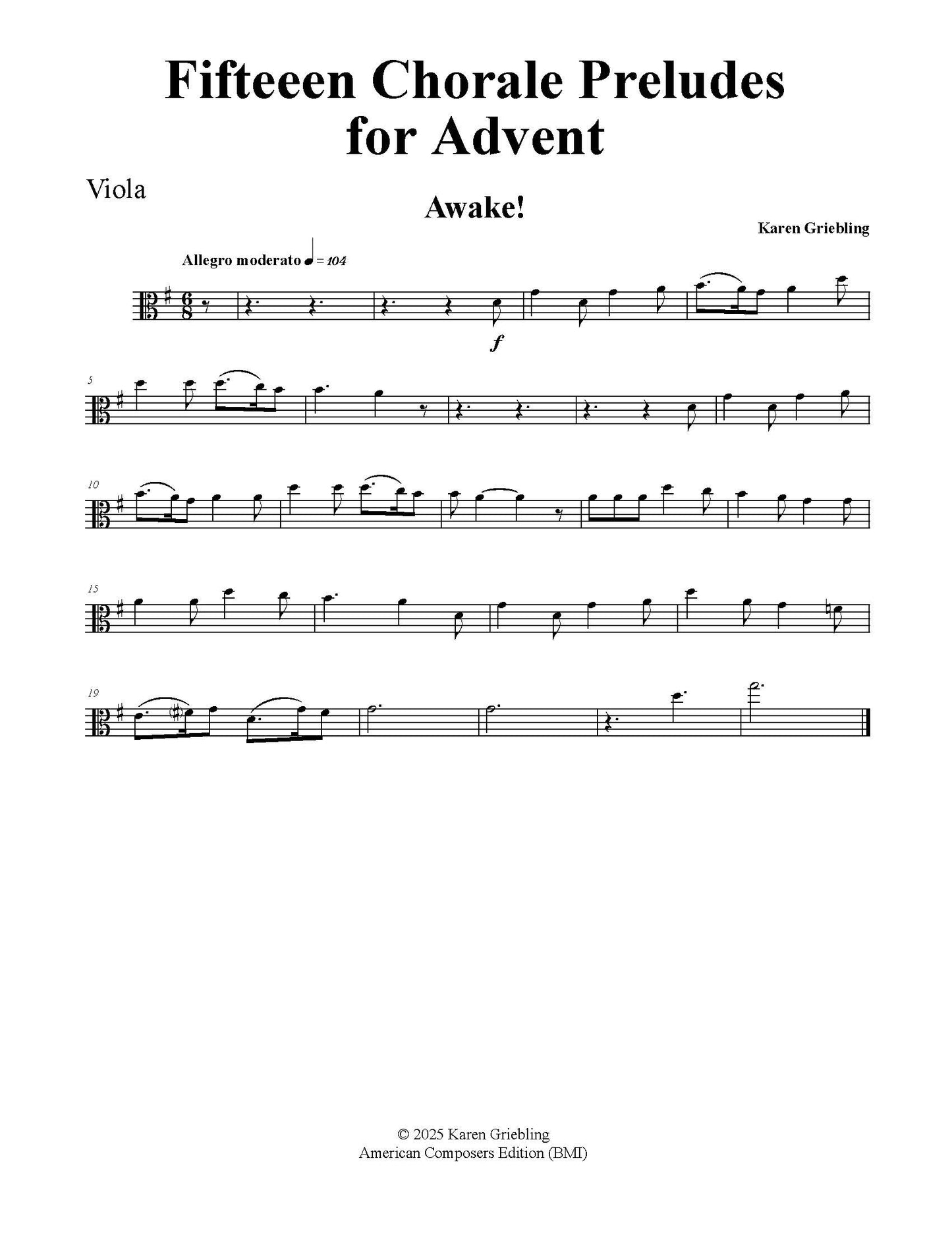 Fifteen Chorale Preludes for Advent
