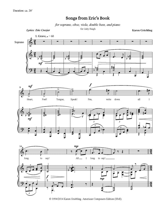 Songs from Eric's Book