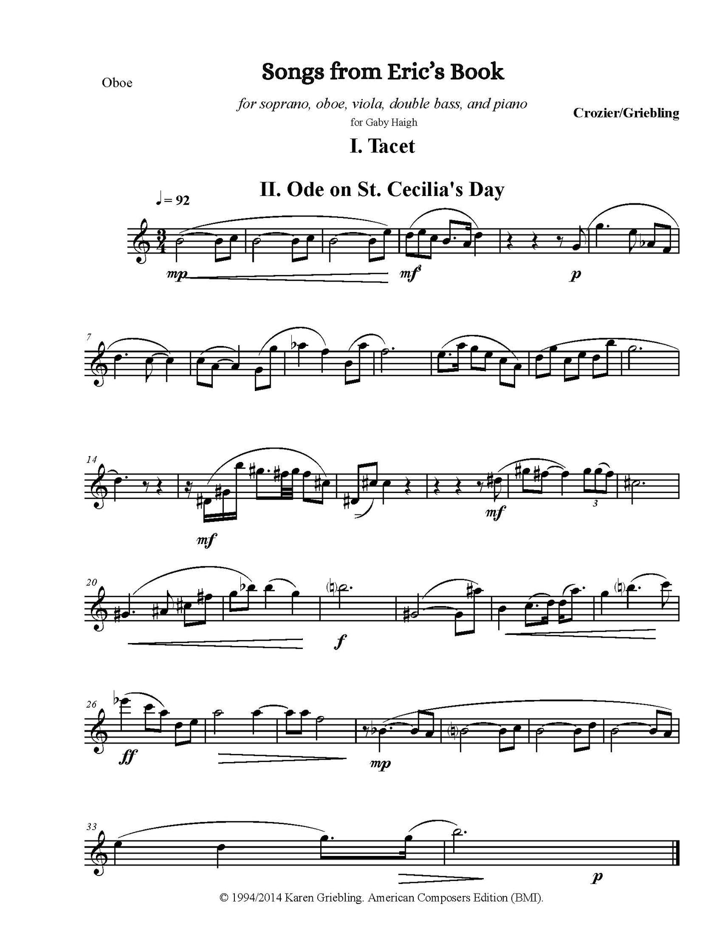 Songs from Eric's Book