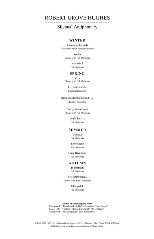 Silenus' Antiphonary