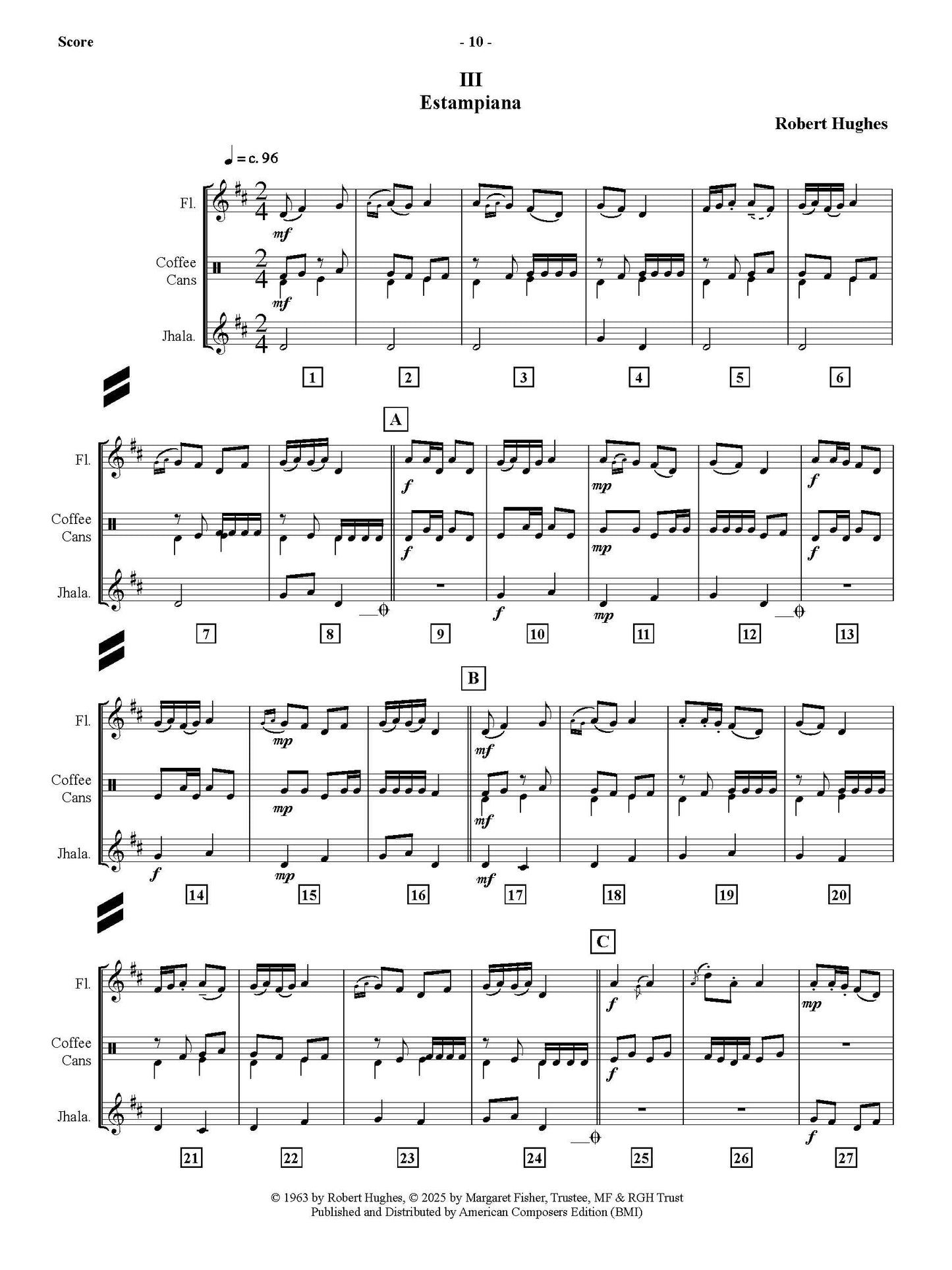 Trio for Mexican clay flute, 5 coffee cans, and jhalaturanga