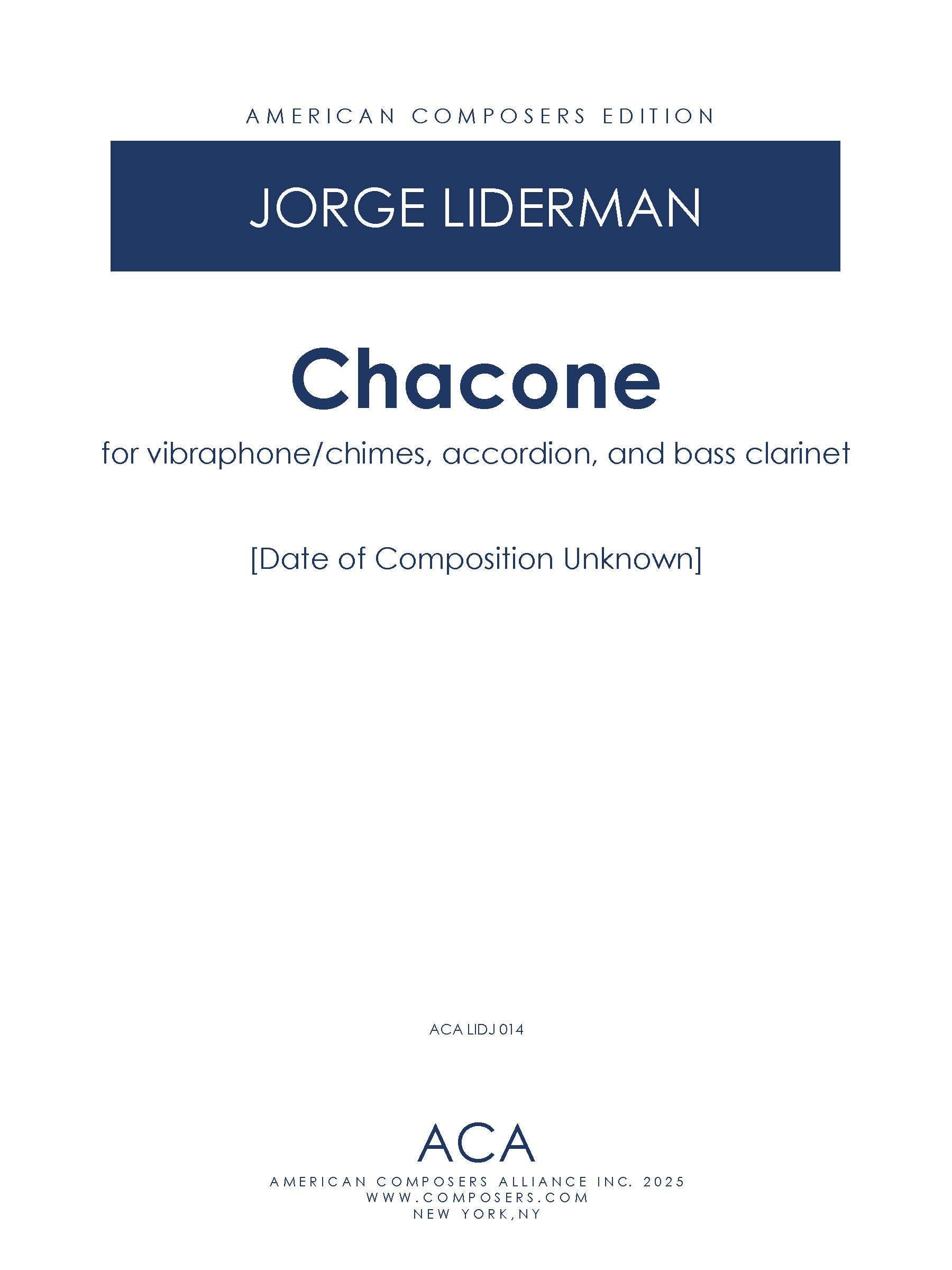 Chacone – American Composers Alliance