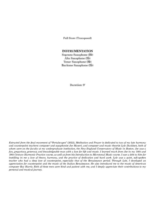 Meditation and Prayer