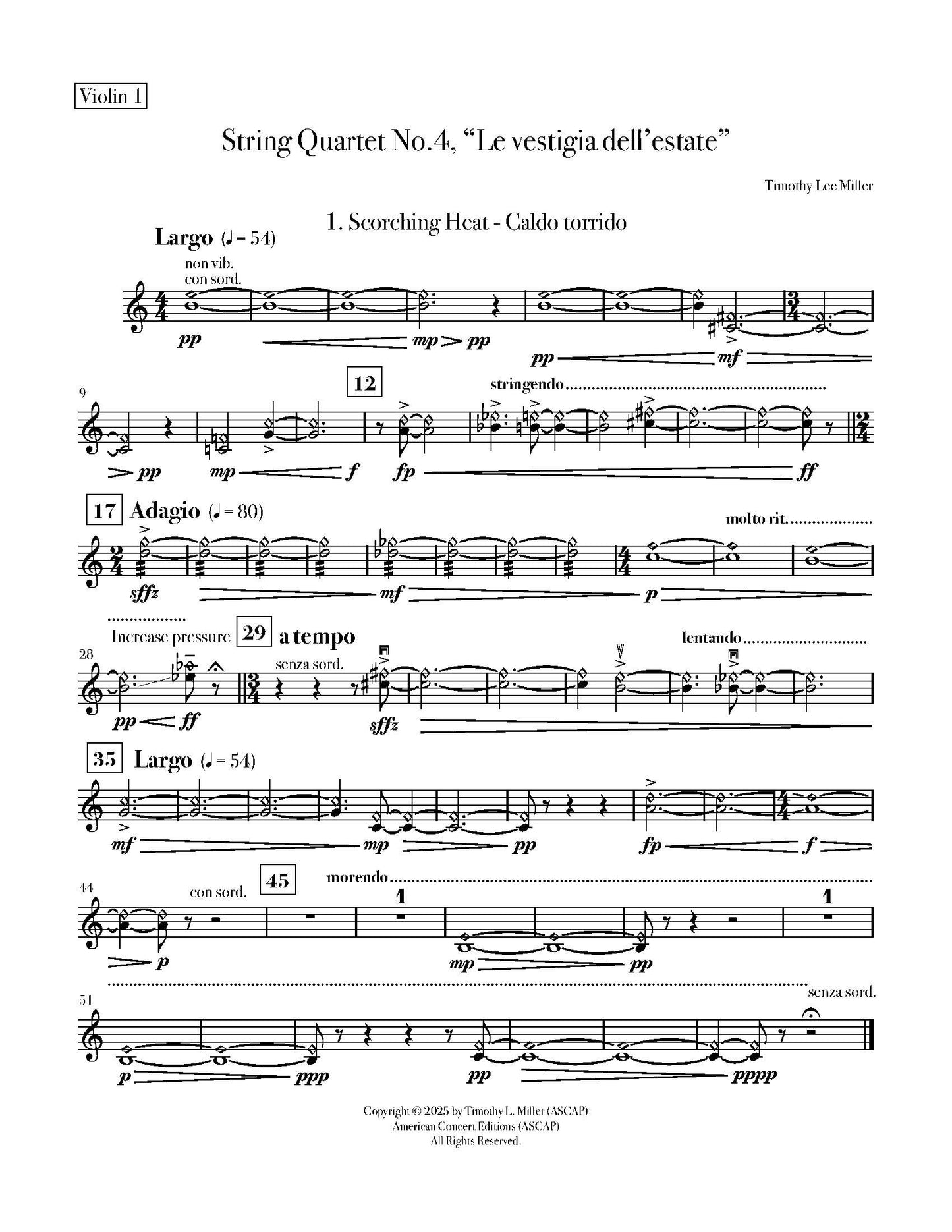 String Quartet No. 4: "La Vestigia dell' Estate"