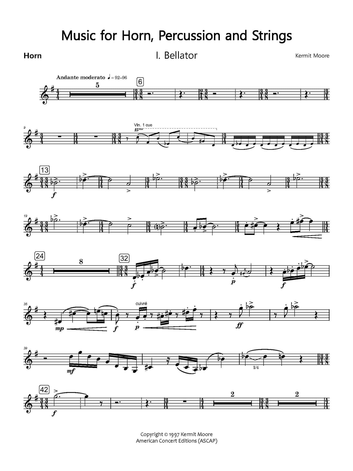 Music for Horn, Percussion and Strings