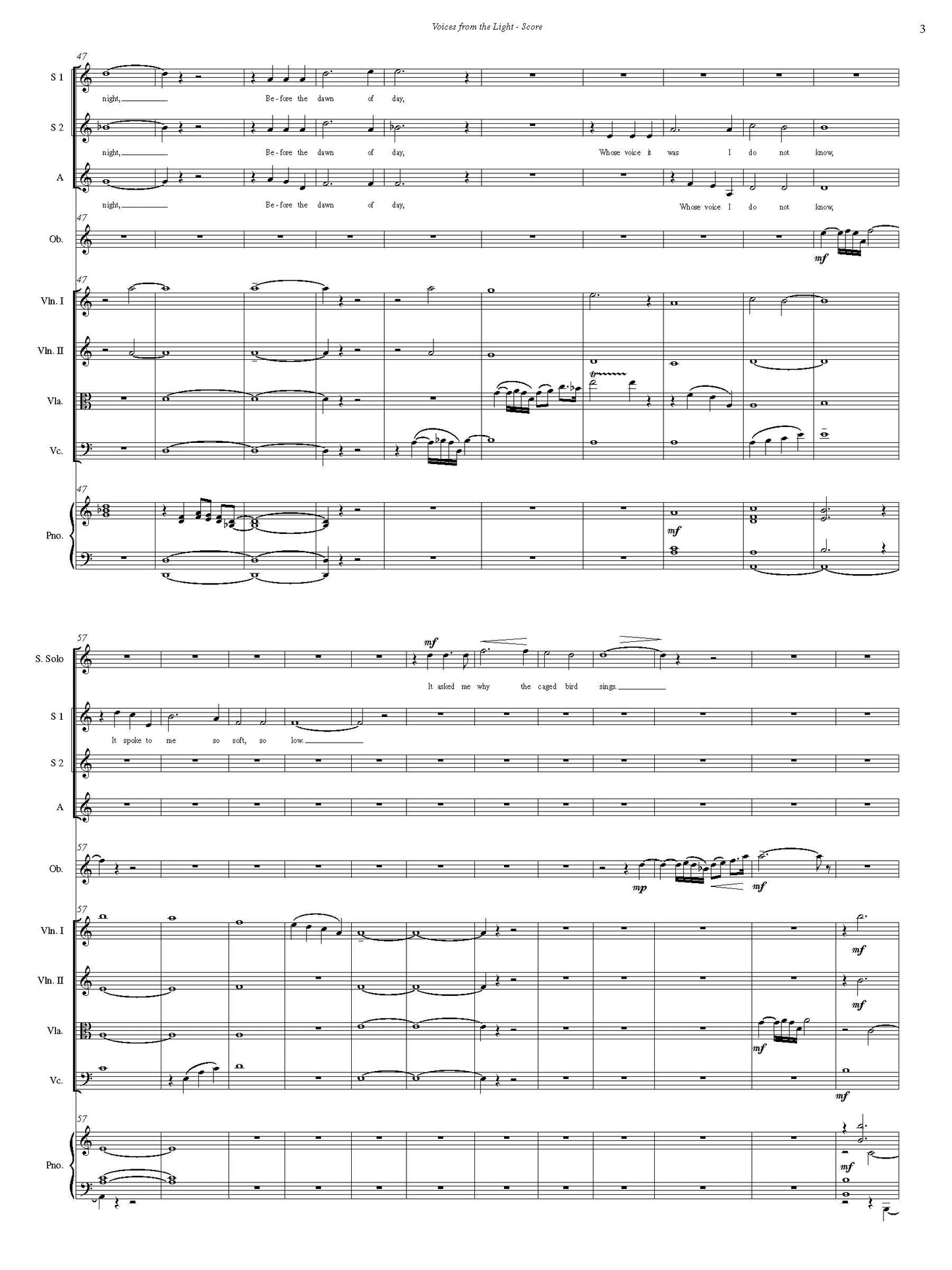 Voices from the Light - Full Score