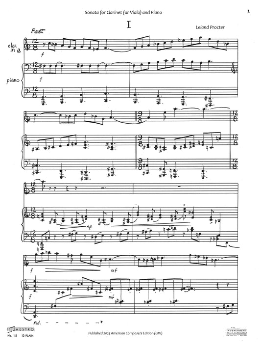 SONATA FOR CLARINET (or Viola) AND PIANO