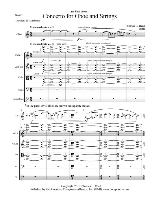 CONCERTO FOR OBOE AND STRINGS