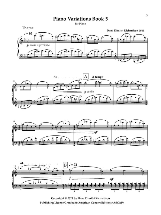 Piano Variations Book 5