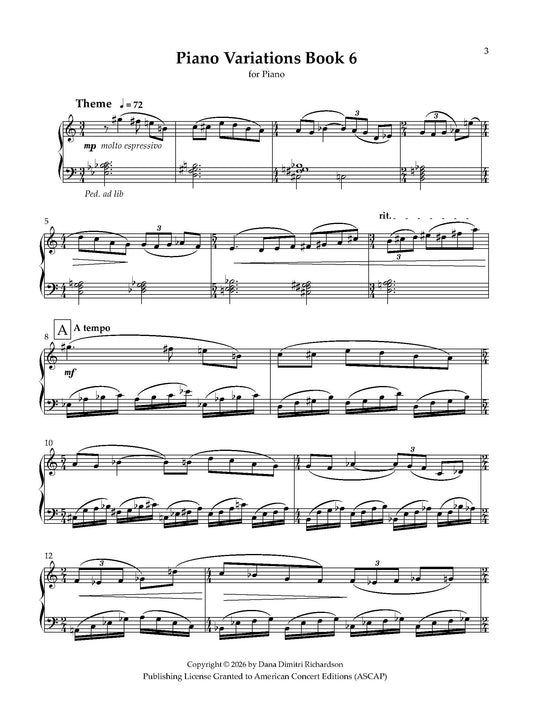 Piano Variations - Book 6