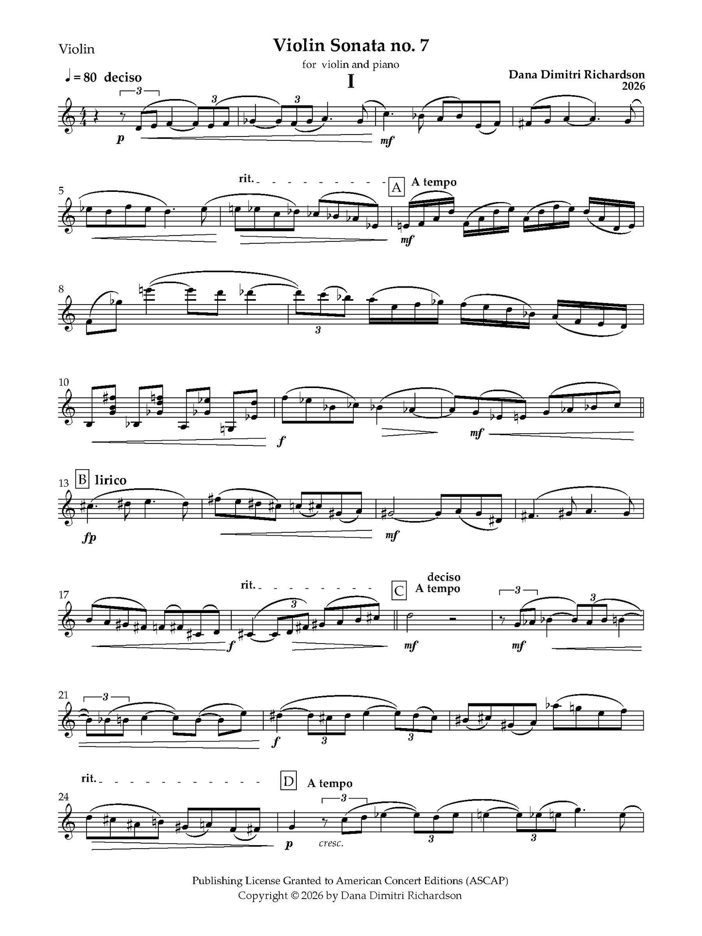Violin Sonata No. 7