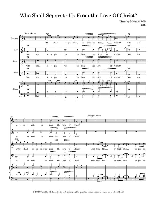 Who Shall Separate Us From the Love Of Christ