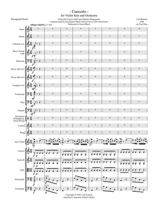 Concerto for Solo Violin and Orchestra