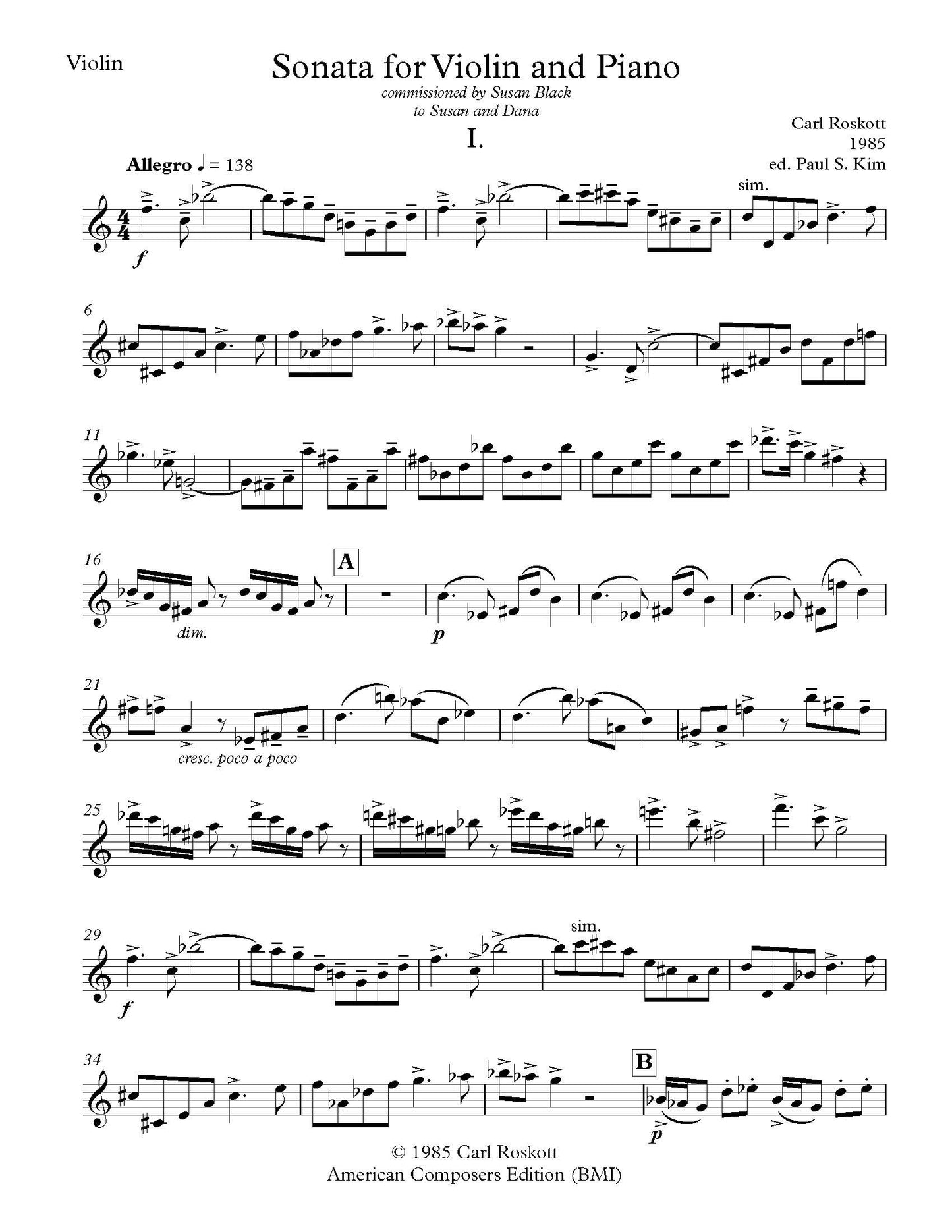 Sonata for Violin and Piano