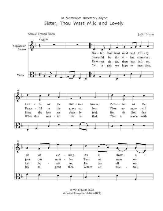 Sister Thou Wast Mild and Lovely