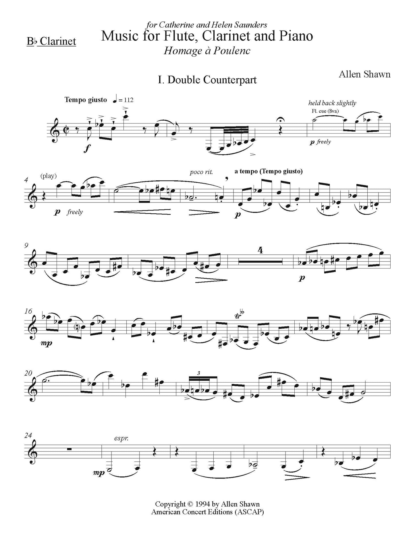 Music for Flute, Clarinet, and Piano