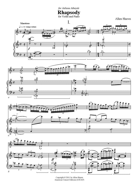 Rhapsody for Violin and Piano
