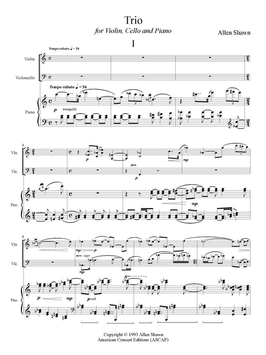 Trio for Violin, Cello and Piano