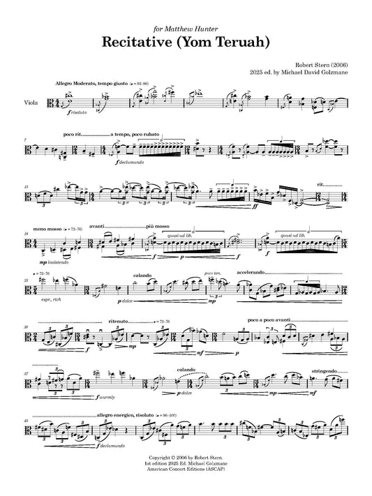 Recitative (Yom Teruah) for Viola