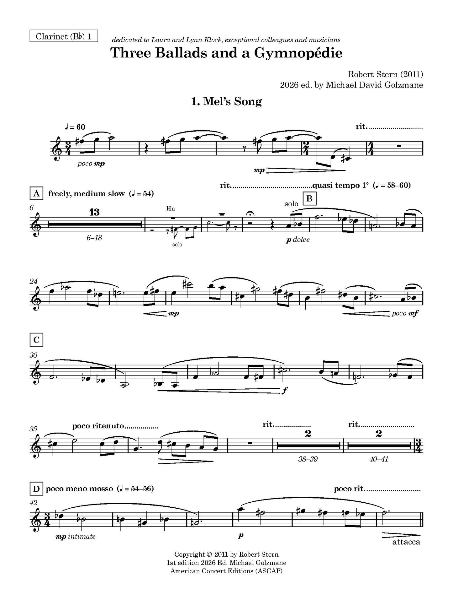 Three Ballads and a Gymnopédie