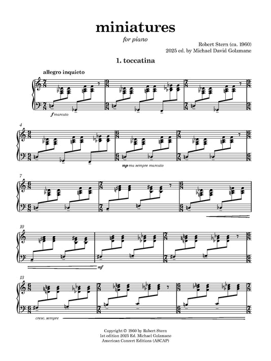 miniatures for piano