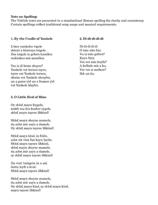 three lullabies - Yiddish Version