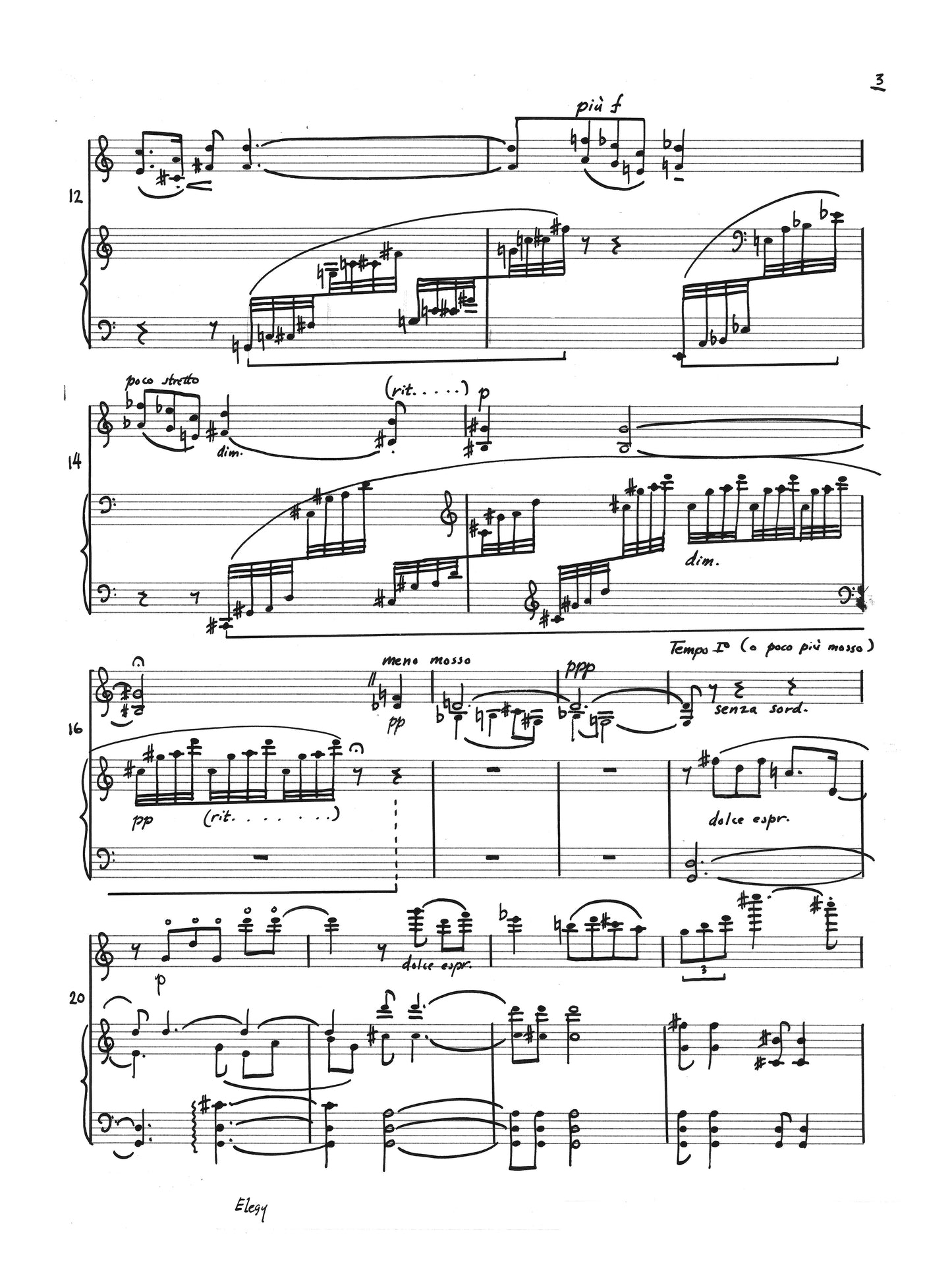 ELEGY for violin and piano