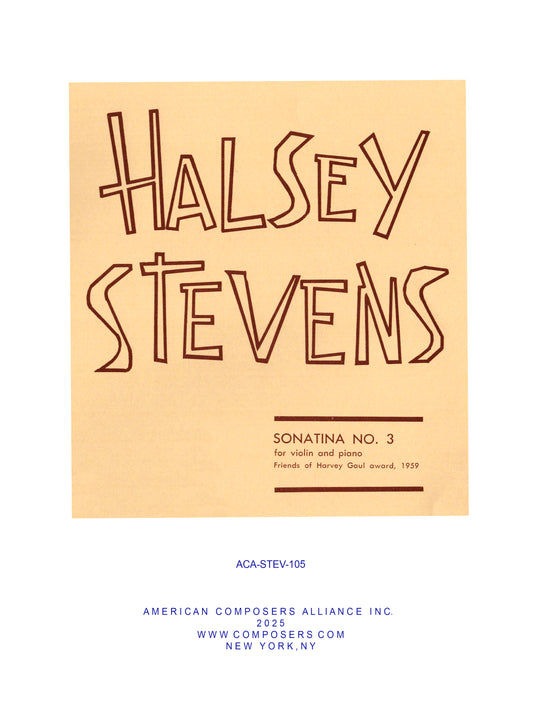 Sonatina No. 3 for Violin and Piano