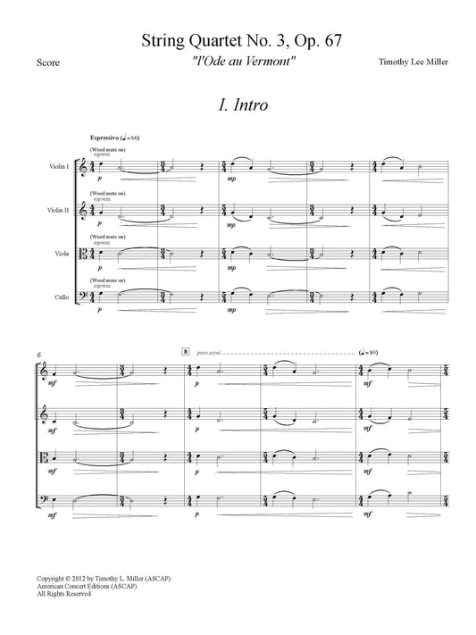 String Quartet No. 3: "l'Ode au Vermont"