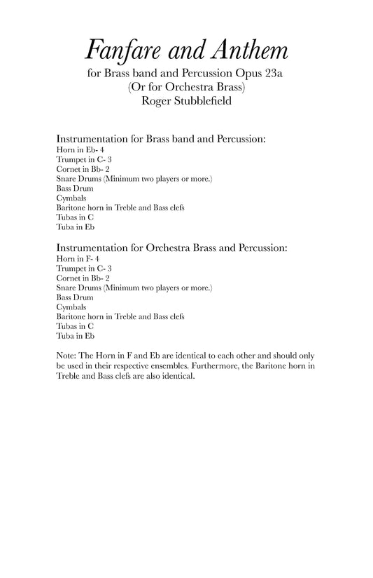 Fanfare and Anthem, Op 23a