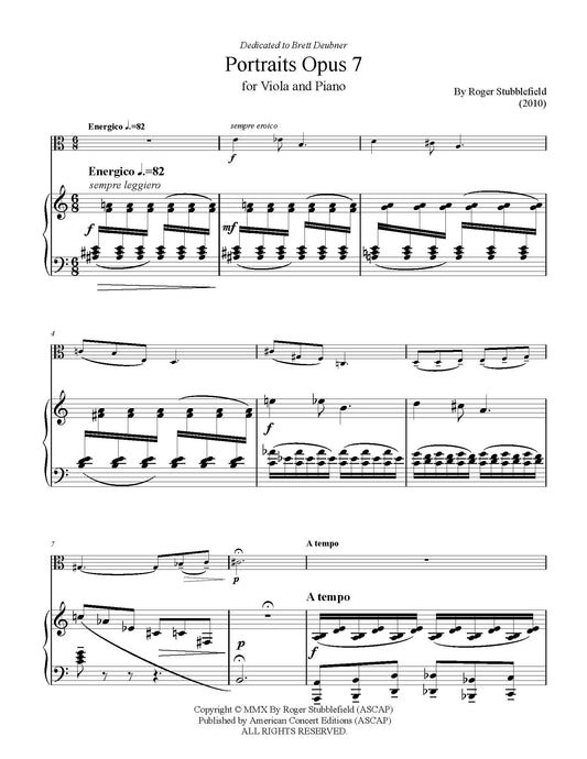 Portraits for Viola and Piano, Op. 7