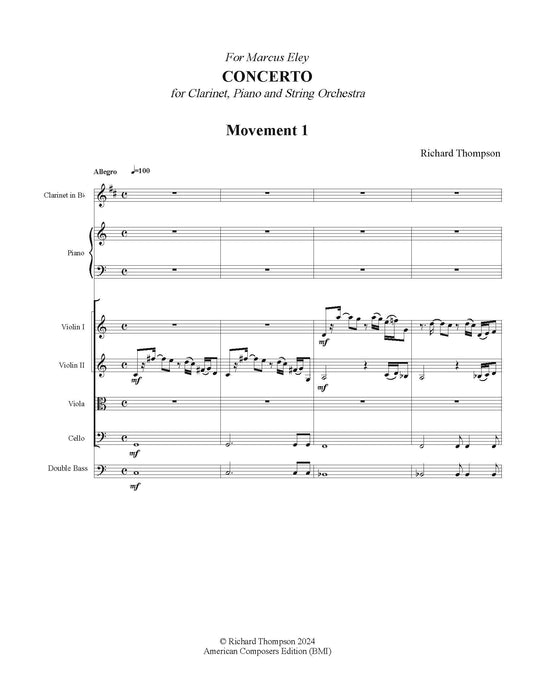 Concerto for Clarinet, Piano, and String Orchestra