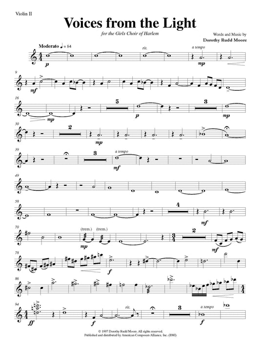 Voices from the Light - Set of 6 Instrumental Parts