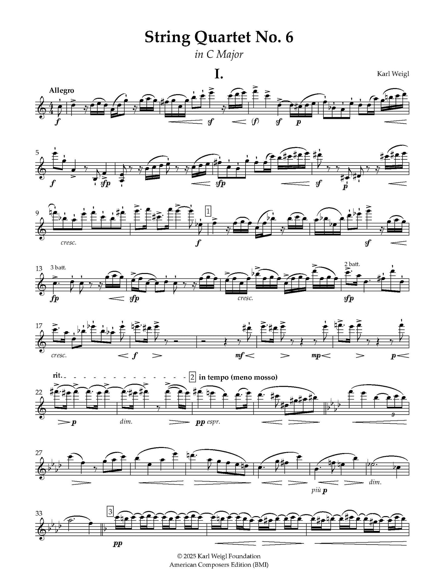 String Quartet No. 6 in C Major