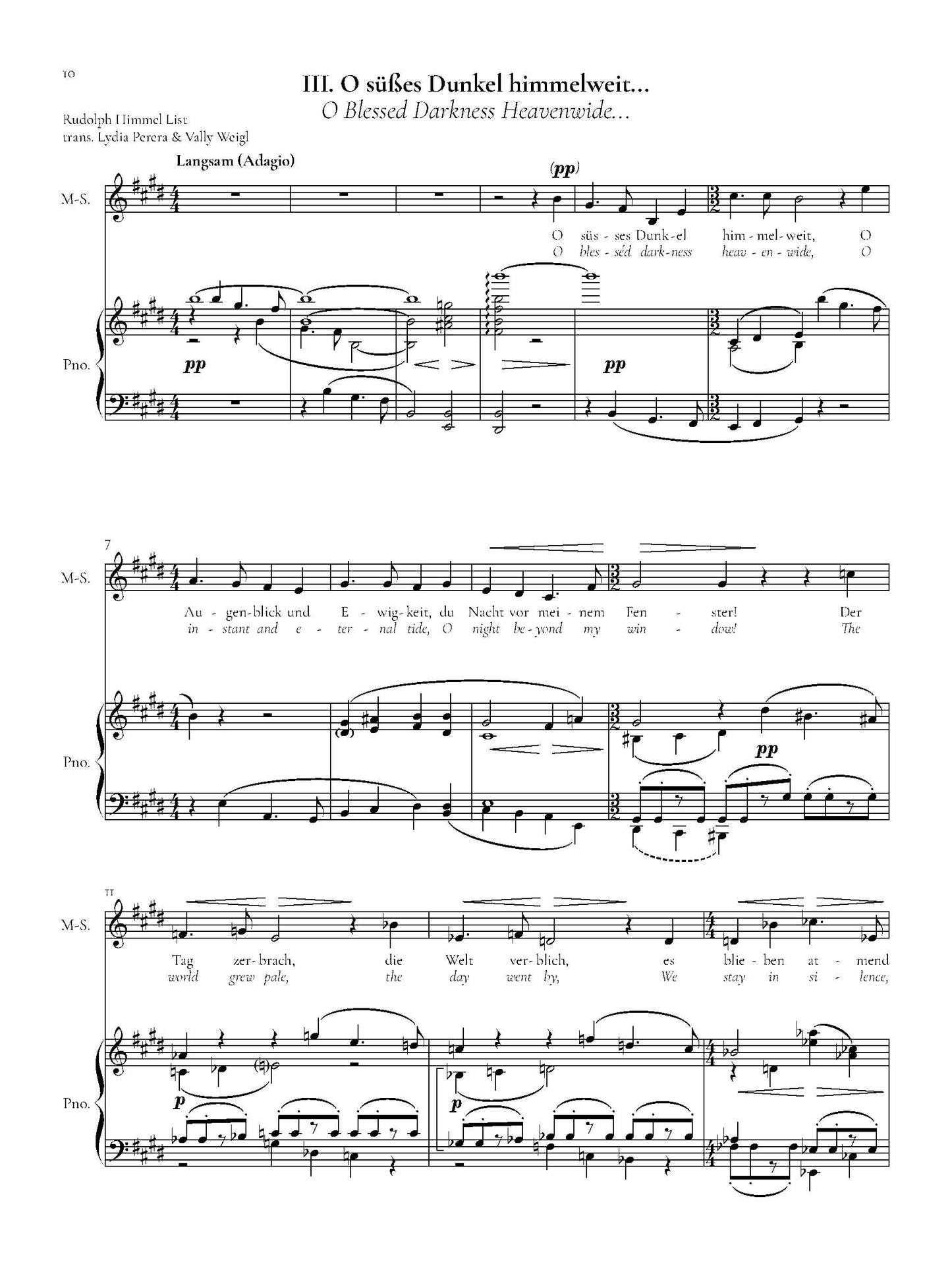 THREE SONGS FOR MEZZO SOPRANO and STRING QUARTET