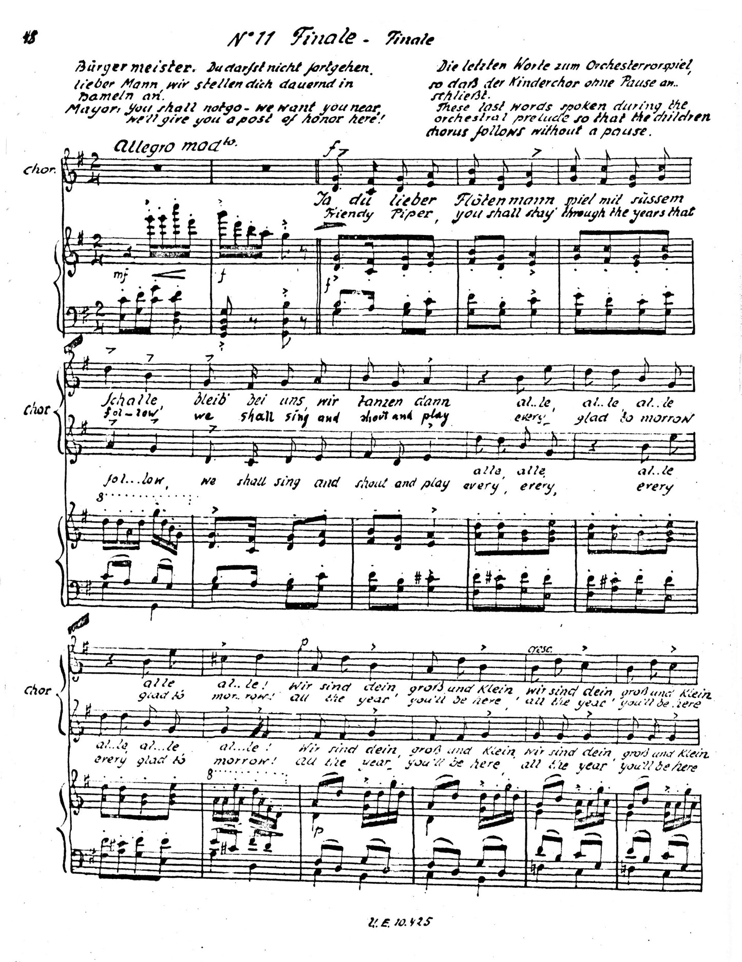 Pied Piper of Hamelin Operetta - Piano Vocal