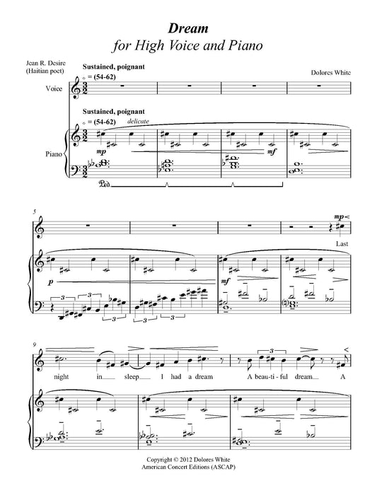 Dream for High Voice and Piano