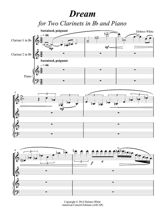 Dream for Two Clarinets and Piano