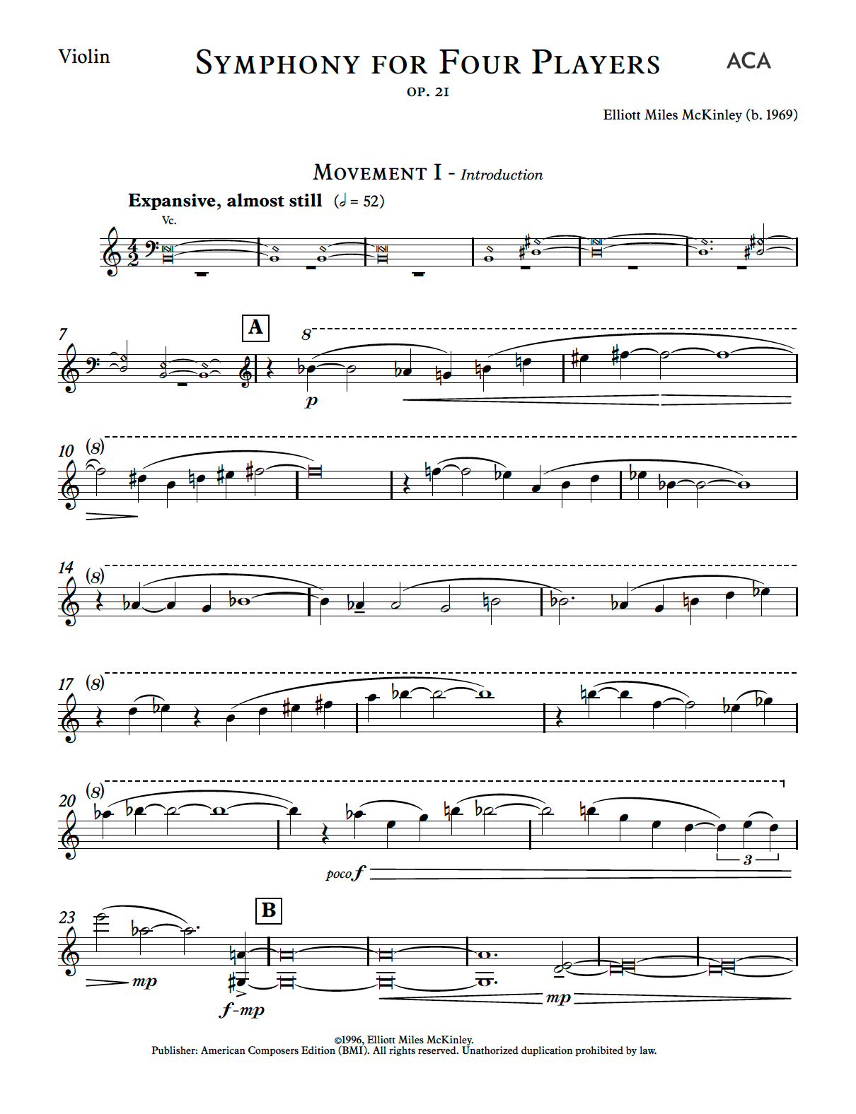 Symphony No. 1 for Four Players