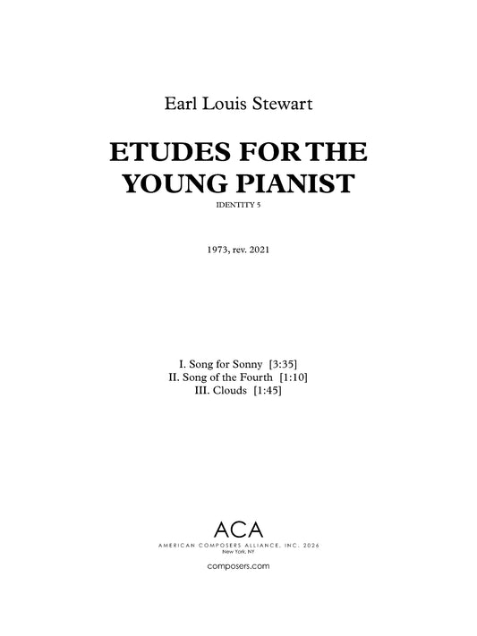 Etudes for the Young Pianist