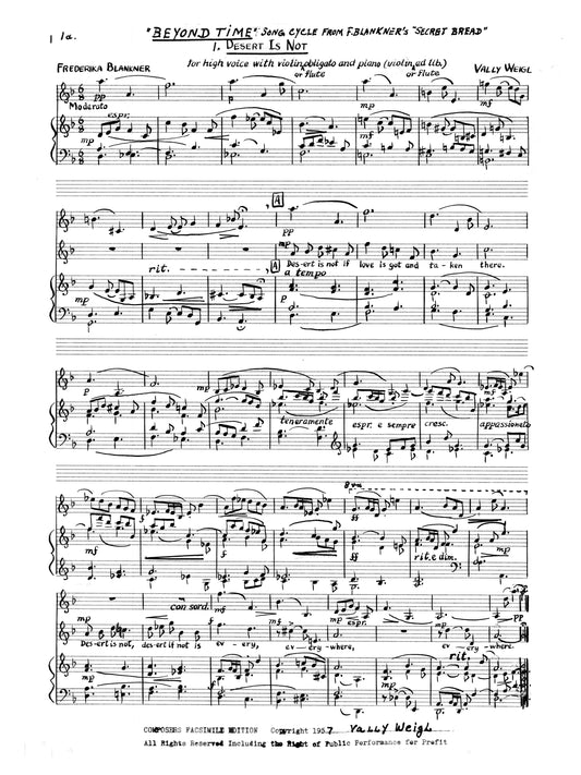 BEYOND TIME (Song Cycle)