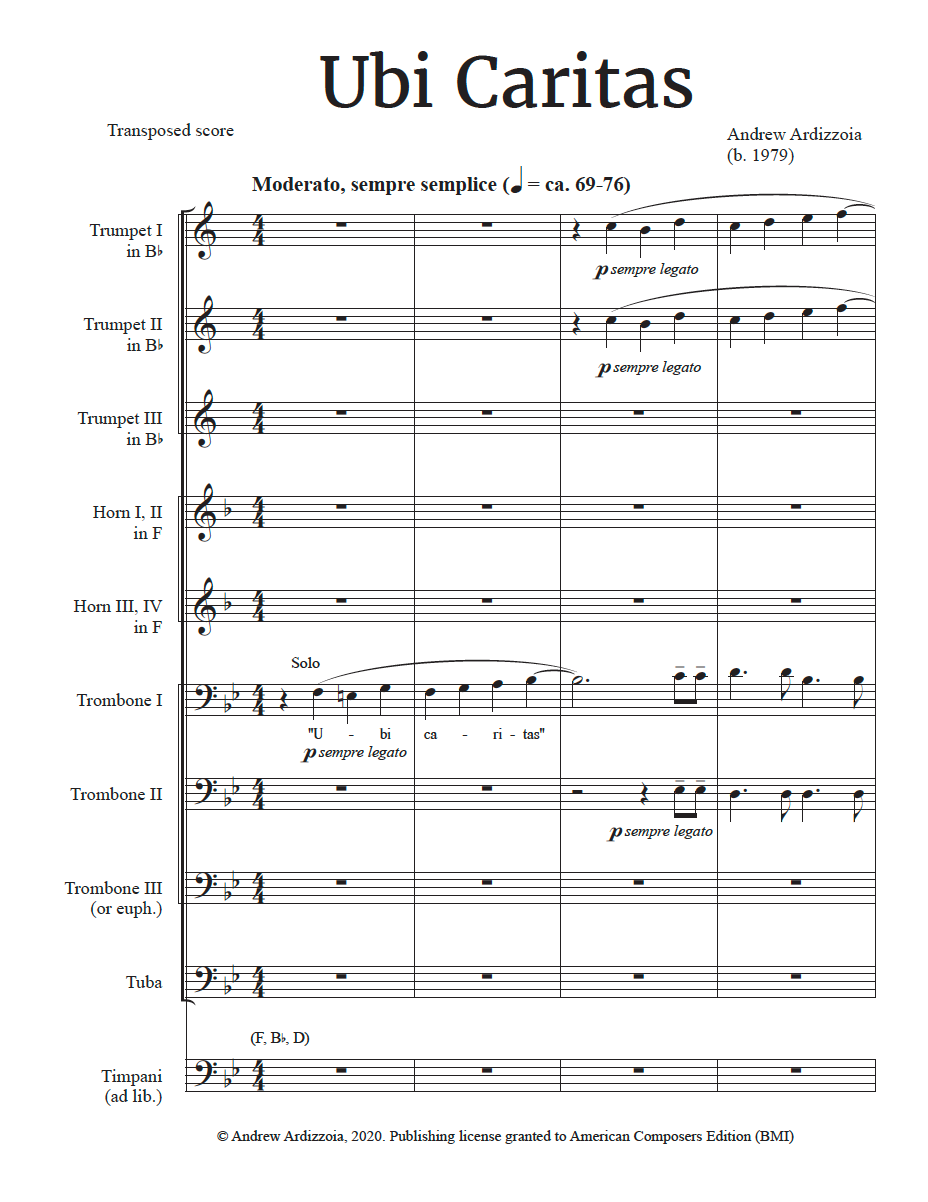 Andrew Ardizzoia - Ubi Caritas with the Muhlenberg College Wind Ensemble, April 23