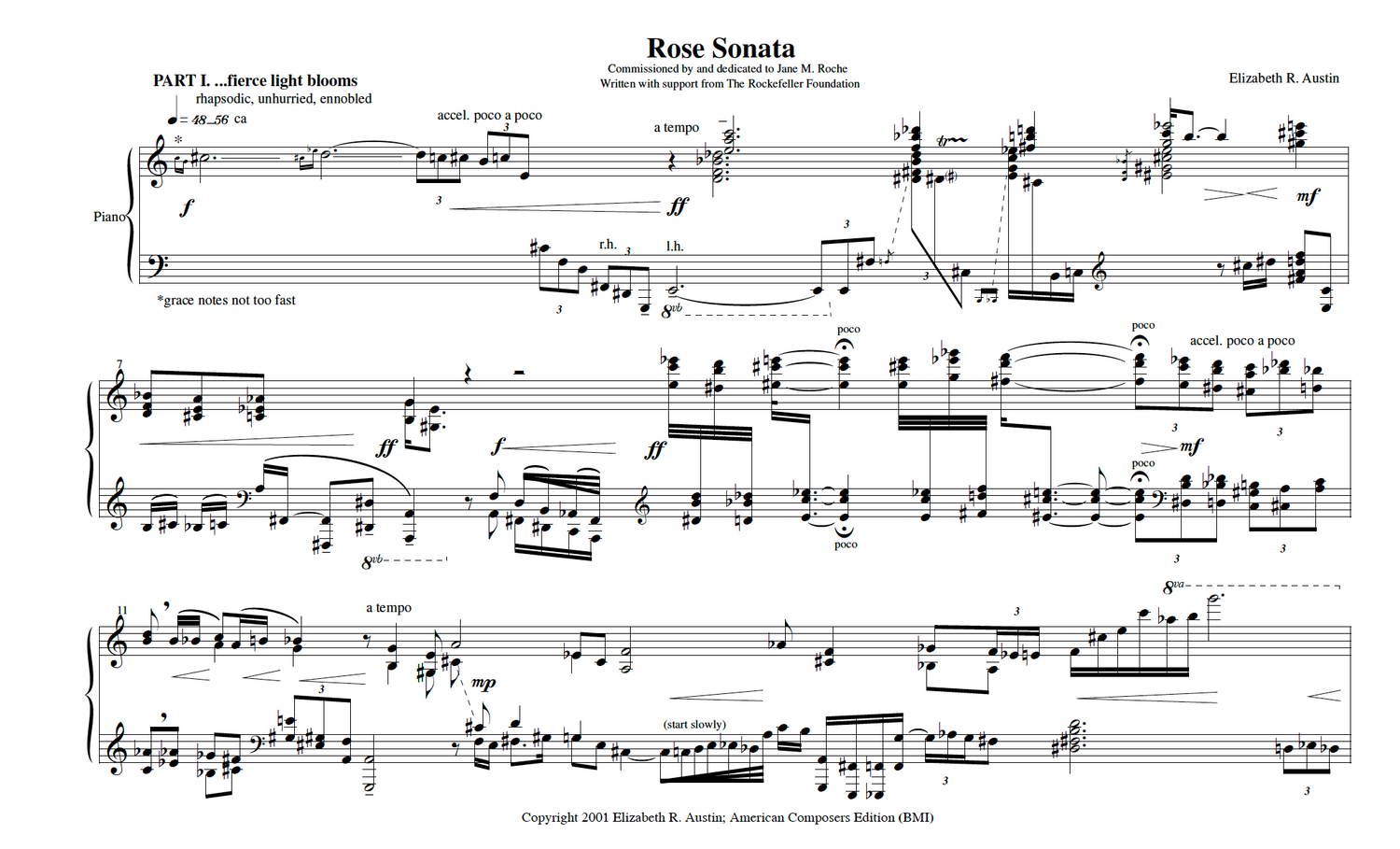 Elizabeth Austin's Rose Sonata featured in lecture recital by Christian Johnson, April 14