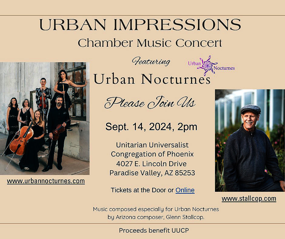 Chamber Music of Glenn Stallcop, with Urban Nocturnes, Sept. 14, and Sept. 21