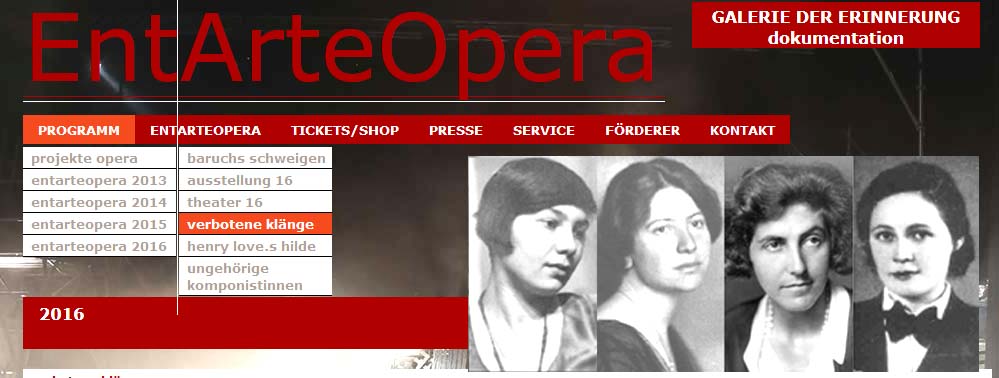 EntArteOpera in Vienna presents music of Vally Weigl in "Verbotene Klnge" - Liederabend, Sept. 23rd